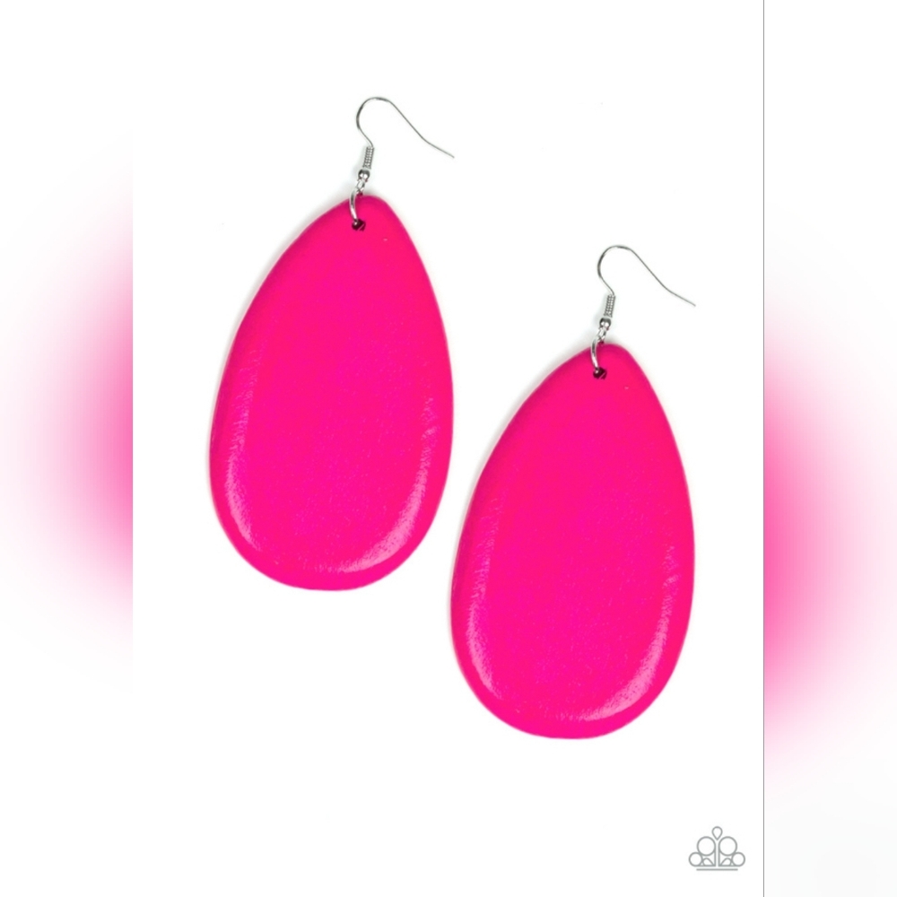 Paparazzi Beach Bride- Pink Fish hook earrings